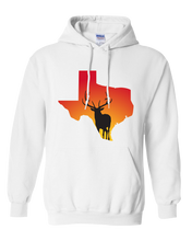 Load image into Gallery viewer, Pullover Hooded Sweatshirt Texas White Elk Vibrant Design High Quality Tight Knit Ring Spun Low Maintenance Cotton Printed With The Newest Available Color Transfer Technology
