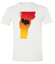 Load image into Gallery viewer, Short Sleeve T-Shirt Vermont White Turkey Vibrant Design High Quality Tight Knit Ring Spun Low Maintenance Cotton Printed With The Newest Available Color Transfer Technology