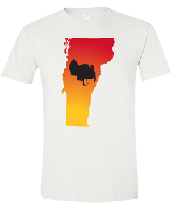 Short Sleeve T-Shirt Vermont White Turkey Vibrant Design High Quality Tight Knit Ring Spun Low Maintenance Cotton Printed With The Newest Available Color Transfer Technology