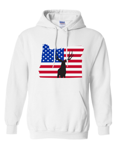 Pullover Hooded Sweatshirt Oregon White Mule Deer Vibrant Design High Quality Tight Knit Ring Spun Low Maintenance Cotton Printed With The Newest Available Color Transfer Technology