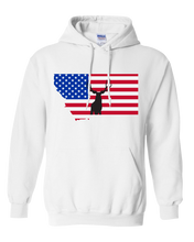 Load image into Gallery viewer, Pullover Hooded Sweatshirt Montana White Mule Deer Vibrant Design High Quality Tight Knit Ring Spun Low Maintenance Cotton Printed With The Newest Available Color Transfer Technology