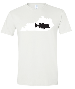 Short Sleeve T-Shirt Kentucky White Large Mouth Bass Vibrant Design High Quality Tight Knit Ring Spun Low Maintenance Cotton Printed With The Newest Available Color Transfer Technology