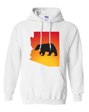 Load image into Gallery viewer, Pullover Hooded Sweatshirt Arizona White Black Bear Vibrant Design High Quality Tight Knit Ring Spun Low Maintenance Cotton Printed With The Newest Available Color Transfer Technology