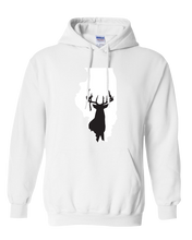 Load image into Gallery viewer, Pullover Hooded Sweatshirt Illinois White Whitetail Deer Vibrant Design High Quality Tight Knit Ring Spun Low Maintenance Cotton Printed With The Newest Available Color Transfer Technology
