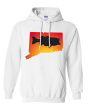 Load image into Gallery viewer, Pullover Hooded Sweatshirt Connecticut White Large Mouth Bass Vibrant Design High Quality Tight Knit Ring Spun Low Maintenance Cotton Printed With The Newest Available Color Transfer Technology