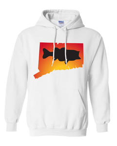 Pullover Hooded Sweatshirt Connecticut White Large Mouth Bass Vibrant Design High Quality Tight Knit Ring Spun Low Maintenance Cotton Printed With The Newest Available Color Transfer Technology