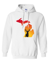 Load image into Gallery viewer, Pullover Hooded Sweatshirt Michigan White Whitetail Deer Vibrant Design High Quality Tight Knit Ring Spun Low Maintenance Cotton Printed With The Newest Available Color Transfer Technology
