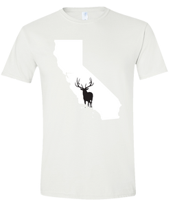 Short Sleeve T-Shirt California White Elk Vibrant Design High Quality Tight Knit Ring Spun Low Maintenance Cotton Printed With The Newest Available Color Transfer Technology