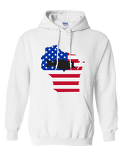 Load image into Gallery viewer, Pullover Hooded Sweatshirt Wisconsin White Large Mouth Bass Vibrant Design High Quality Tight Knit Ring Spun Low Maintenance Cotton Printed With The Newest Available Color Transfer Technology