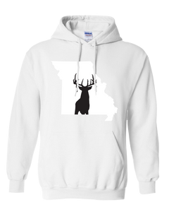 Pullover Hooded Sweatshirt Missouri White Whitetail Deer Vibrant Design High Quality Tight Knit Ring Spun Low Maintenance Cotton Printed With The Newest Available Color Transfer Technology