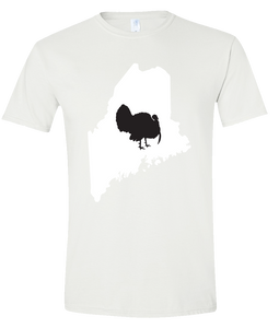 Short Sleeve T-Shirt Maine White Turkey Vibrant Design High Quality Tight Knit Ring Spun Low Maintenance Cotton Printed With The Newest Available Color Transfer Technology