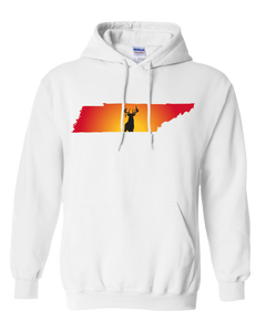 Pullover Hooded Sweatshirt Tennessee White Whitetail Deer Vibrant Design High Quality Tight Knit Ring Spun Low Maintenance Cotton Printed With The Newest Available Color Transfer Technology