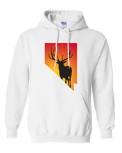 Load image into Gallery viewer, Pullover Hooded Sweatshirt Nevada White Elk Vibrant Design High Quality Tight Knit Ring Spun Low Maintenance Cotton Printed With The Newest Available Color Transfer Technology
