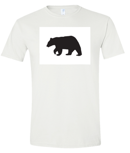 Short Sleeve T-Shirt Colorado White Black Bear Vibrant Design High Quality Tight Knit Ring Spun Low Maintenance Cotton Printed With The Newest Available Color Transfer Technology
