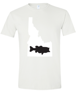 Short Sleeve T-Shirt Idaho White Large Mouth Bass Vibrant Design High Quality Tight Knit Ring Spun Low Maintenance Cotton Printed With The Newest Available Color Transfer Technology