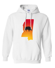Load image into Gallery viewer, Pullover Hooded Sweatshirt Mississippi White Wild Hog Vibrant Design High Quality Tight Knit Ring Spun Low Maintenance Cotton Printed With The Newest Available Color Transfer Technology