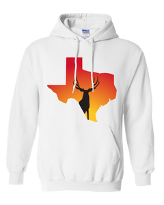 Pullover Hooded Sweatshirt Texas White Mule Deer Vibrant Design High Quality Tight Knit Ring Spun Low Maintenance Cotton Printed With The Newest Available Color Transfer Technology