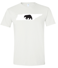 Load image into Gallery viewer, Short Sleeve T-Shirt Tennessee White Black Bear Vibrant Design High Quality Tight Knit Ring Spun Low Maintenance Cotton Printed With The Newest Available Color Transfer Technology