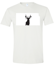 Load image into Gallery viewer, Short Sleeve T-Shirt Kansas White Whitetail Deer Vibrant Design High Quality Tight Knit Ring Spun Low Maintenance Cotton Printed With The Newest Available Color Transfer Technology