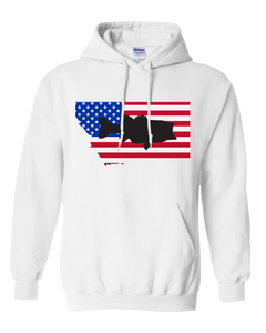 Pullover Hooded Sweatshirt Montana White Large Mouth Bass Vibrant Design High Quality Tight Knit Ring Spun Low Maintenance Cotton Printed With The Newest Available Color Transfer Technology