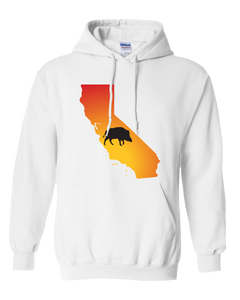 Pullover Hooded Sweatshirt California White Wild Hog Vibrant Design High Quality Tight Knit Ring Spun Low Maintenance Cotton Printed With The Newest Available Color Transfer Technology