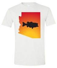Load image into Gallery viewer, Short Sleeve T-Shirt Arizona White Large Mouth Bass Vibrant Design High Quality Tight Knit Ring Spun Low Maintenance Cotton Printed With The Newest Available Color Transfer Technology
