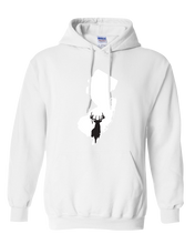 Load image into Gallery viewer, Pullover Hooded Sweatshirt New Jersey White Whitetail Deer Vibrant Design High Quality Tight Knit Ring Spun Low Maintenance Cotton Printed With The Newest Available Color Transfer Technology