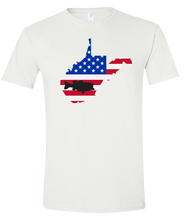 Load image into Gallery viewer, Short Sleeve T-Shirt West Virginia White Large Mouth Bass Vibrant Design High Quality Tight Knit Ring Spun Low Maintenance Cotton Printed With The Newest Available Color Transfer Technology