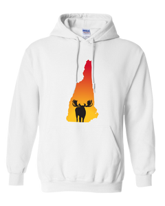 Pullover Hooded Sweatshirt New Hampshire White Moose Vibrant Design High Quality Tight Knit Ring Spun Low Maintenance Cotton Printed With The Newest Available Color Transfer Technology