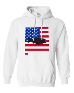 Pullover Hooded Sweatshirt New Mexico White Large Mouth Bass Vibrant Design High Quality Tight Knit Ring Spun Low Maintenance Cotton Printed With The Newest Available Color Transfer Technology