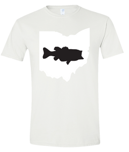 Short Sleeve T-Shirt Ohio White Large Mouth Bass Vibrant Design High Quality Tight Knit Ring Spun Low Maintenance Cotton Printed With The Newest Available Color Transfer Technology
