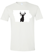 Load image into Gallery viewer, Short Sleeve T-Shirt Iowa White Whitetail Deer Vibrant Design High Quality Tight Knit Ring Spun Low Maintenance Cotton Printed With The Newest Available Color Transfer Technology
