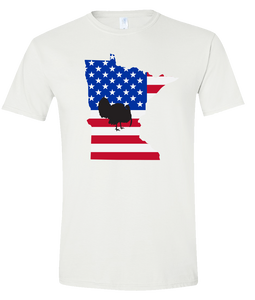 Short Sleeve T-Shirt Minnesota White Turkey Vibrant Design High Quality Tight Knit Ring Spun Low Maintenance Cotton Printed With The Newest Available Color Transfer Technology