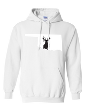 Load image into Gallery viewer, Pullover Hooded Sweatshirt Oklahoma White Whitetail Deer Vibrant Design High Quality Tight Knit Ring Spun Low Maintenance Cotton Printed With The Newest Available Color Transfer Technology