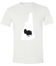 Load image into Gallery viewer, Short Sleeve T-Shirt New Hampshire White Turkey Vibrant Design High Quality Tight Knit Ring Spun Low Maintenance Cotton Printed With The Newest Available Color Transfer Technology