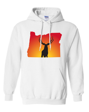 Load image into Gallery viewer, Pullover Hooded Sweatshirt Oregon White Mule Deer Vibrant Design High Quality Tight Knit Ring Spun Low Maintenance Cotton Printed With The Newest Available Color Transfer Technology