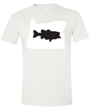Load image into Gallery viewer, Short Sleeve T-Shirt Oregon White Large Mouth Bass Vibrant Design High Quality Tight Knit Ring Spun Low Maintenance Cotton Printed With The Newest Available Color Transfer Technology