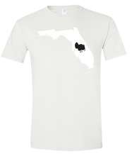 Load image into Gallery viewer, Short Sleeve T-Shirt Florida White Turkey Vibrant Design High Quality Tight Knit Ring Spun Low Maintenance Cotton Printed With The Newest Available Color Transfer Technology