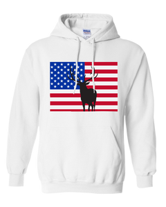 Pullover Hooded Sweatshirt Colorado White Elk Vibrant Design High Quality Tight Knit Ring Spun Low Maintenance Cotton Printed With The Newest Available Color Transfer Technology