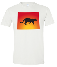 Load image into Gallery viewer, Short Sleeve T-Shirt Wyoming White Mountain Lion Vibrant Design High Quality Tight Knit Ring Spun Low Maintenance Cotton Printed With The Newest Available Color Transfer Technology