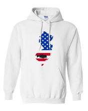 Load image into Gallery viewer, Pullover Hooded Sweatshirt New Jersey White Large Mouth Bass Vibrant Design High Quality Tight Knit Ring Spun Low Maintenance Cotton Printed With The Newest Available Color Transfer Technology