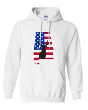 Load image into Gallery viewer, Pullover Hooded Sweatshirt Alabama White Whitetail Deer Vibrant Design High Quality Tight Knit Ring Spun Low Maintenance Cotton Printed With The Newest Available Color Transfer Technology