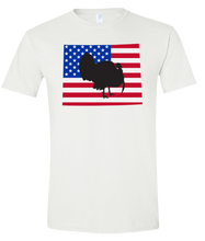 Load image into Gallery viewer, Short Sleeve T-Shirt Wyoming White Turkey Vibrant Design High Quality Tight Knit Ring Spun Low Maintenance Cotton Printed With The Newest Available Color Transfer Technology