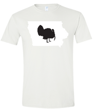 Load image into Gallery viewer, Short Sleeve T-Shirt Iowa White Turkey Vibrant Design High Quality Tight Knit Ring Spun Low Maintenance Cotton Printed With The Newest Available Color Transfer Technology