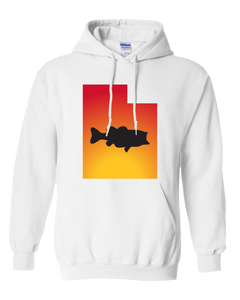 Pullover Hooded Sweatshirt Utah White Large Mouth Bass Vibrant Design High Quality Tight Knit Ring Spun Low Maintenance Cotton Printed With The Newest Available Color Transfer Technology