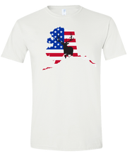 Load image into Gallery viewer, Short Sleeve T-Shirt Alaska White Elk Vibrant Design High Quality Tight Knit Ring Spun Low Maintenance Cotton Printed With The Newest Available Color Transfer Technology