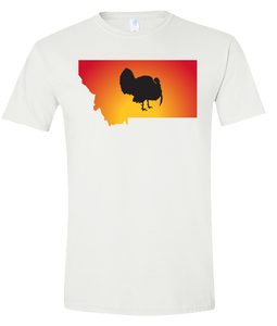 Short Sleeve T-Shirt Montana White Turkey Vibrant Design High Quality Tight Knit Ring Spun Low Maintenance Cotton Printed With The Newest Available Color Transfer Technology