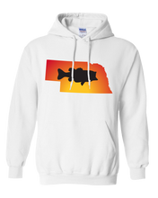 Load image into Gallery viewer, Pullover Hooded Sweatshirt Nebraska White Large Mouth Bass Vibrant Design High Quality Tight Knit Ring Spun Low Maintenance Cotton Printed With The Newest Available Color Transfer Technology