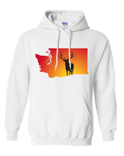 Load image into Gallery viewer, Pullover Hooded Sweatshirt Washington White Elk Vibrant Design High Quality Tight Knit Ring Spun Low Maintenance Cotton Printed With The Newest Available Color Transfer Technology