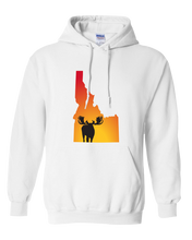 Load image into Gallery viewer, Pullover Hooded Sweatshirt Idaho White Moose Vibrant Design High Quality Tight Knit Ring Spun Low Maintenance Cotton Printed With The Newest Available Color Transfer Technology